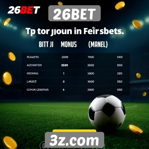Compare bônus oferecidos pelo 26BET e concorrentes
